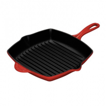 Le Creuset vierkante grillpan met handvat kersenrood