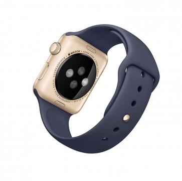 Apple Watch Sport goud alu 42mm middernachtblauw polsbandje