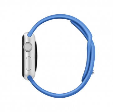 Apple Watch Sport zilver alu 38mm koningsblauw sportbandje