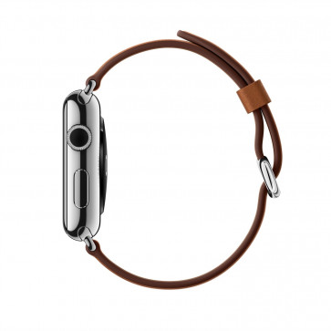 Apple Watch roestvrij staal 38mm zadelbruin bandje klassieke gesp