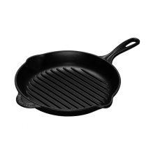 Le Creuset ronde grillpan met handvat zwart