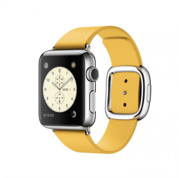 Apple Watch roestvrij staal 38mm okergeel bandje moderne gesp