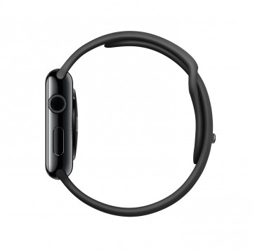 Apple Watch spacezwart roestvrij staal 42mm zwart sportbandje