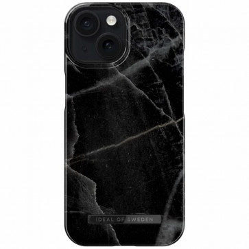 iDeal of Sweden iPhone 15 Plus MagSafe Case black thunder marble