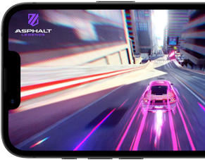 iPhone 17e waarop een racegame wordt gespeeld