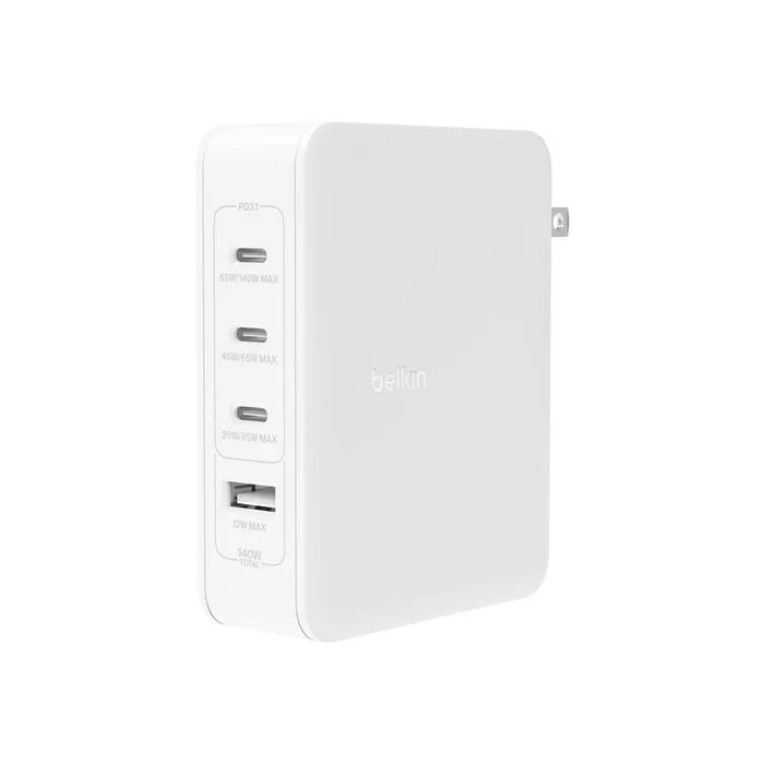 Belkin BoostCharge Pro 140W 4-poorts GaN Wall Charger